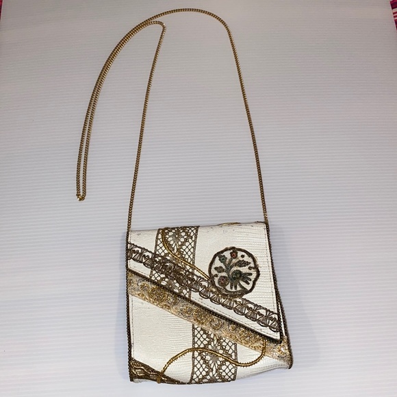 Vintage Bevy Crossbody Leather Beaded Bag - Picture 1 of 11